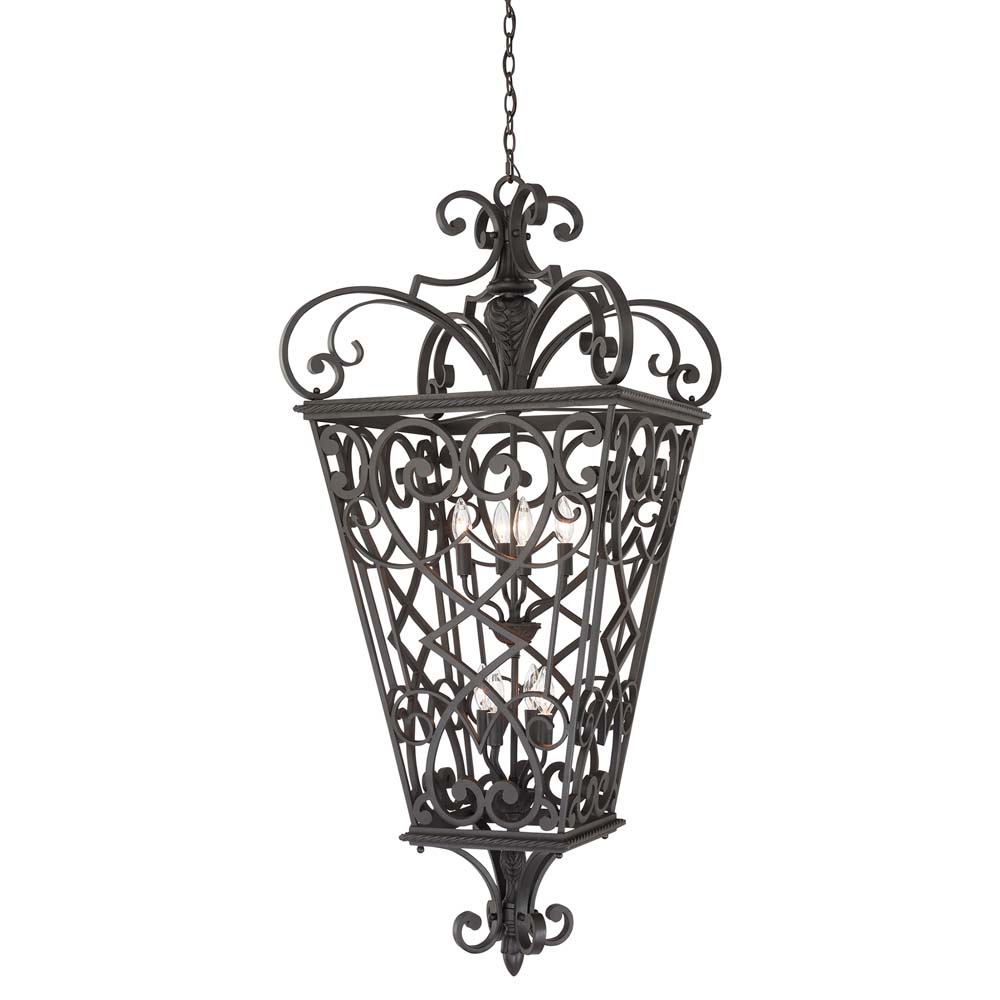 Outdoor light chain lantern hanging lamp 8 flames cast aluminum H 132.1 cm extremely large ETC