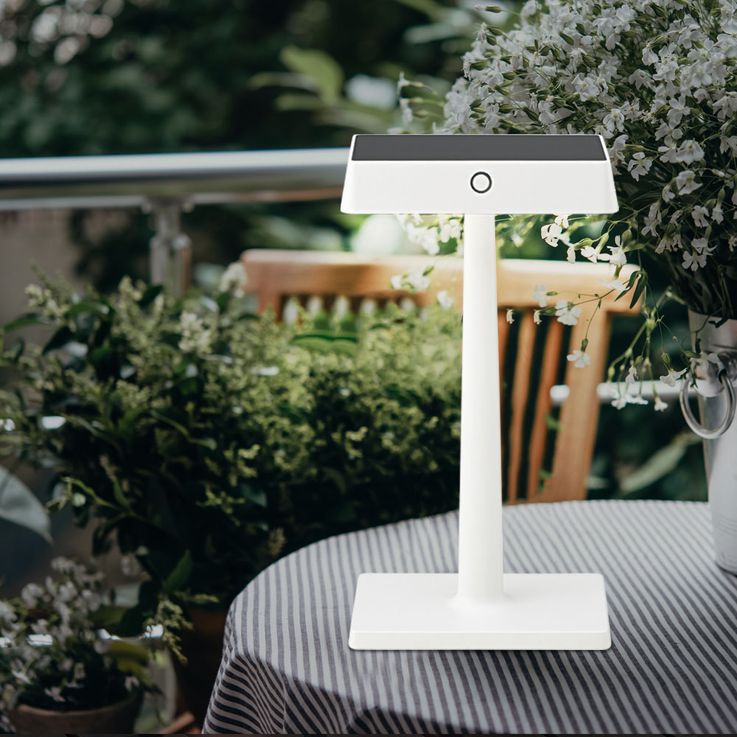 Lampe sans fil en bois wengé à LED et variateur pour la terrasse