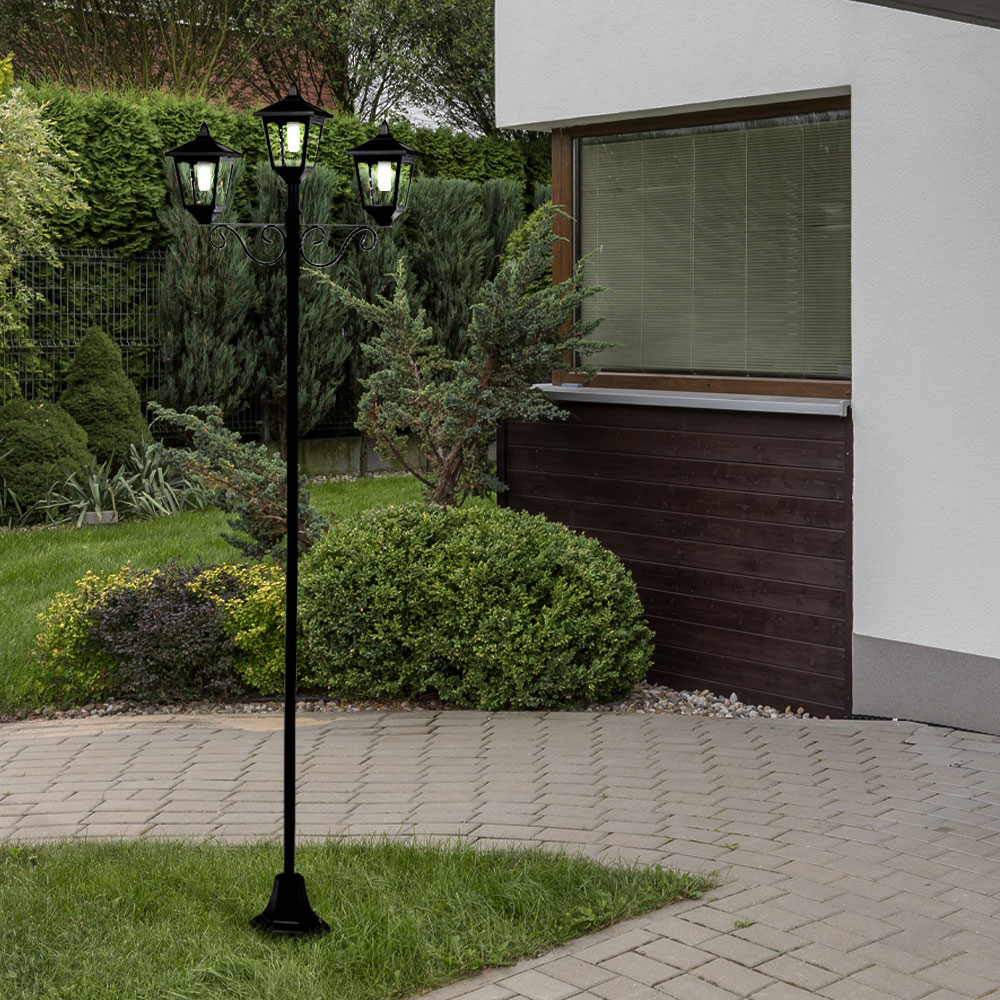 Gartenlaterne groß für draußen Kandelaber 3 flammig Außen Solar