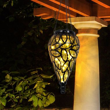 LED solar light, IP44, rechargeable battery, amber, H 50cm