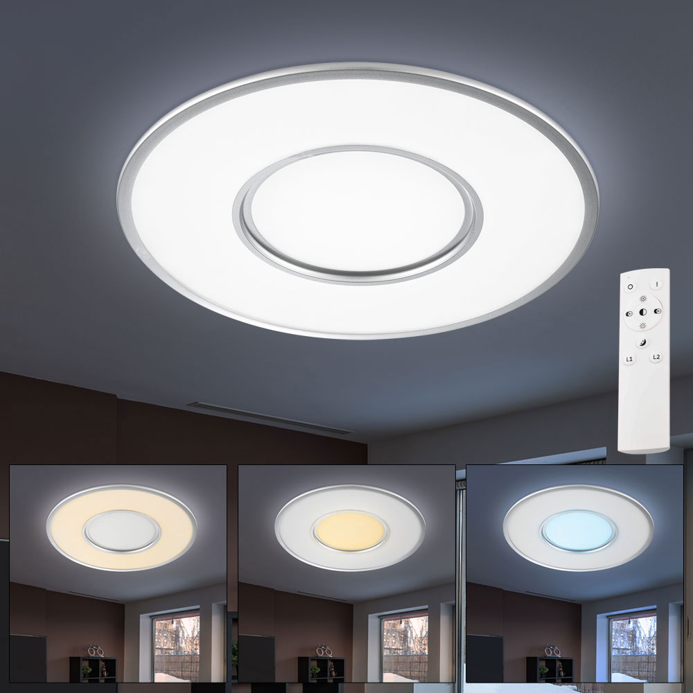 Briloner LED-Deckenleuchte mit Sternenhimmel dimmbar 41 x 7 cm weiß