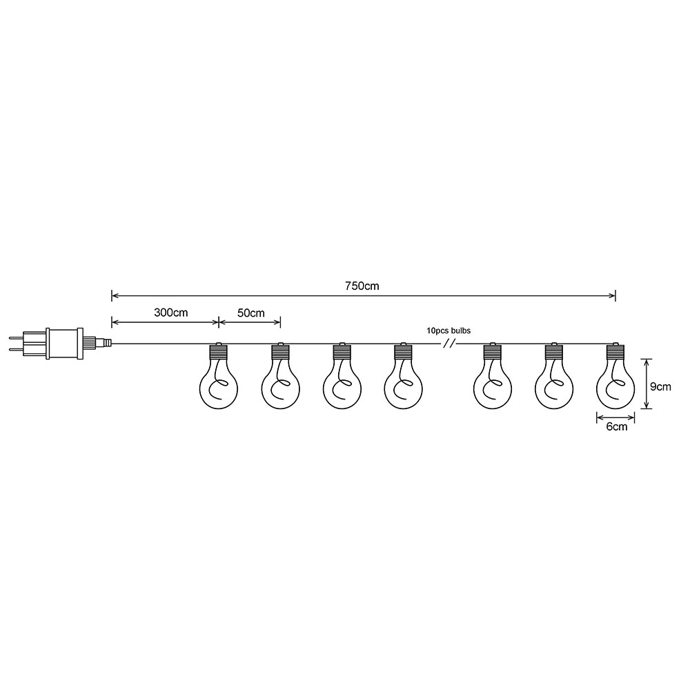 Einfeben - Guirlande lumineuse ampoules féeriques jardin dimmable guirlande  lumineuse LED guirlande lumineuse extérieur - Guirlandes lumineuses - Rue  du Commerce