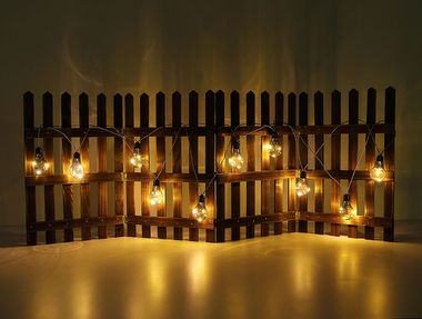 LED Lichterkette, 10x Glühbirnen, rauch, schwarz, L 750 cm