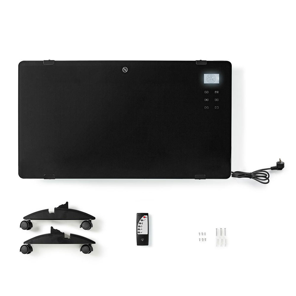 Nedis glass panel convector 1000/2000W 2 heat settings Adjustable  thermostat remote control IP24 Black | ETC Shop: lamps, furniture,  technology, household. All from one source. | ETC Shop