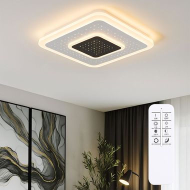 LED Deckenleuchte, dimmbar, Fernbedienung, L 46 cm