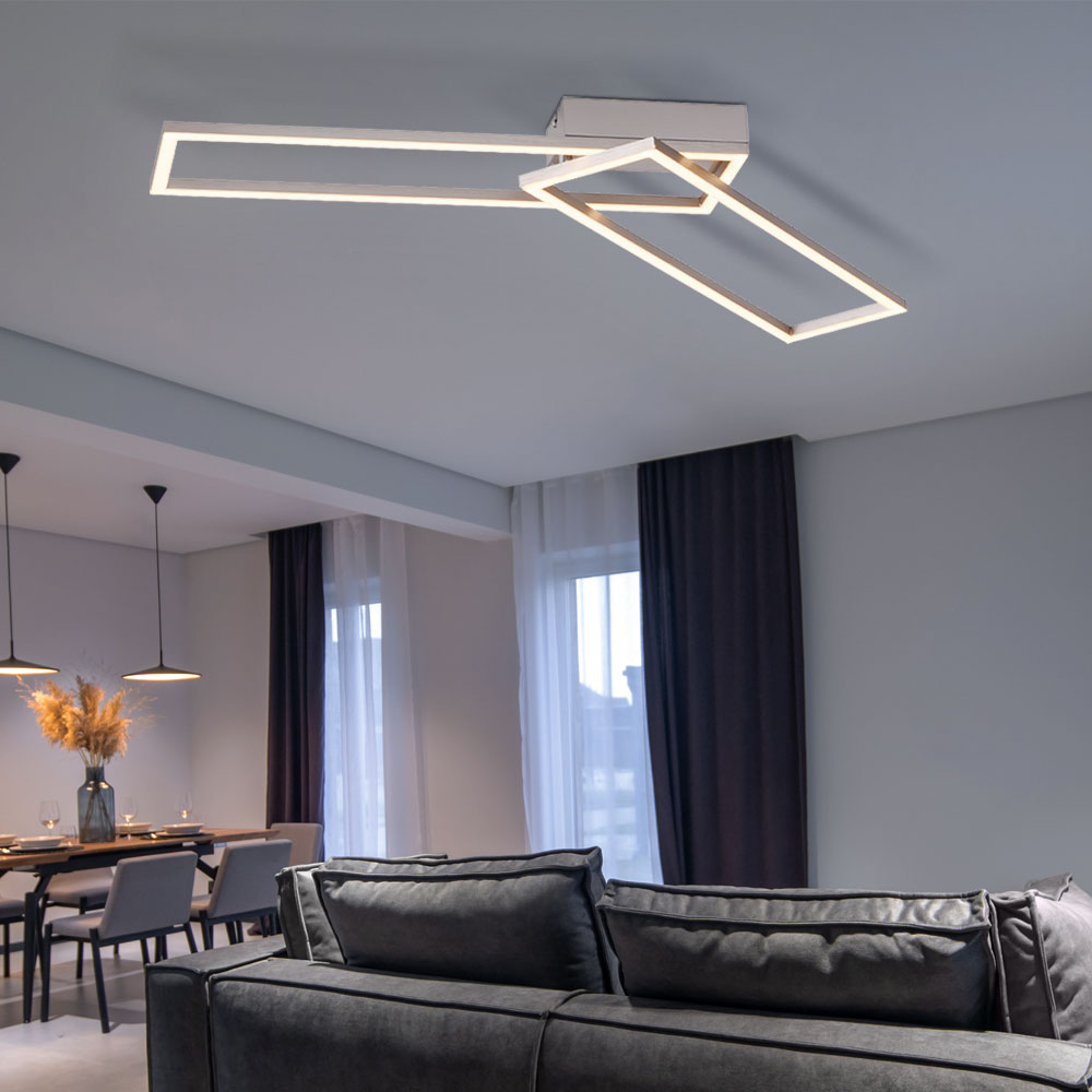 led deckenleuchte, stahlfarben, 3 stufen dimmer, verstellbar