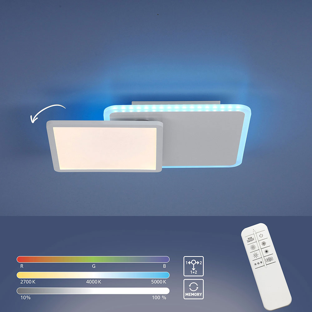 AEG LED Deckenleuchte Alaric Schwarz 24W CCT Dimmbar RGB Farbwechsel