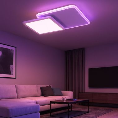 RGB LED Deckenleuchte, Fernbedienung, CCT, dimmbar, L 45,3 cm