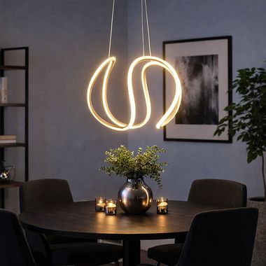 Lampada a sospensione Lampada a soffitto, grigio bianco, LED dimmerabile, L 35 cm