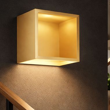 Applique murale LED, spot vers le bas, or, L 25 cm