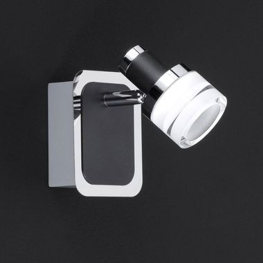 Lampada da parete a LED, nera, spot mobile, H 13 cm