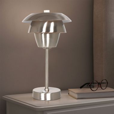 Tischleuchte, Touchdimmer, Stahl gebürstet, H 31 cm