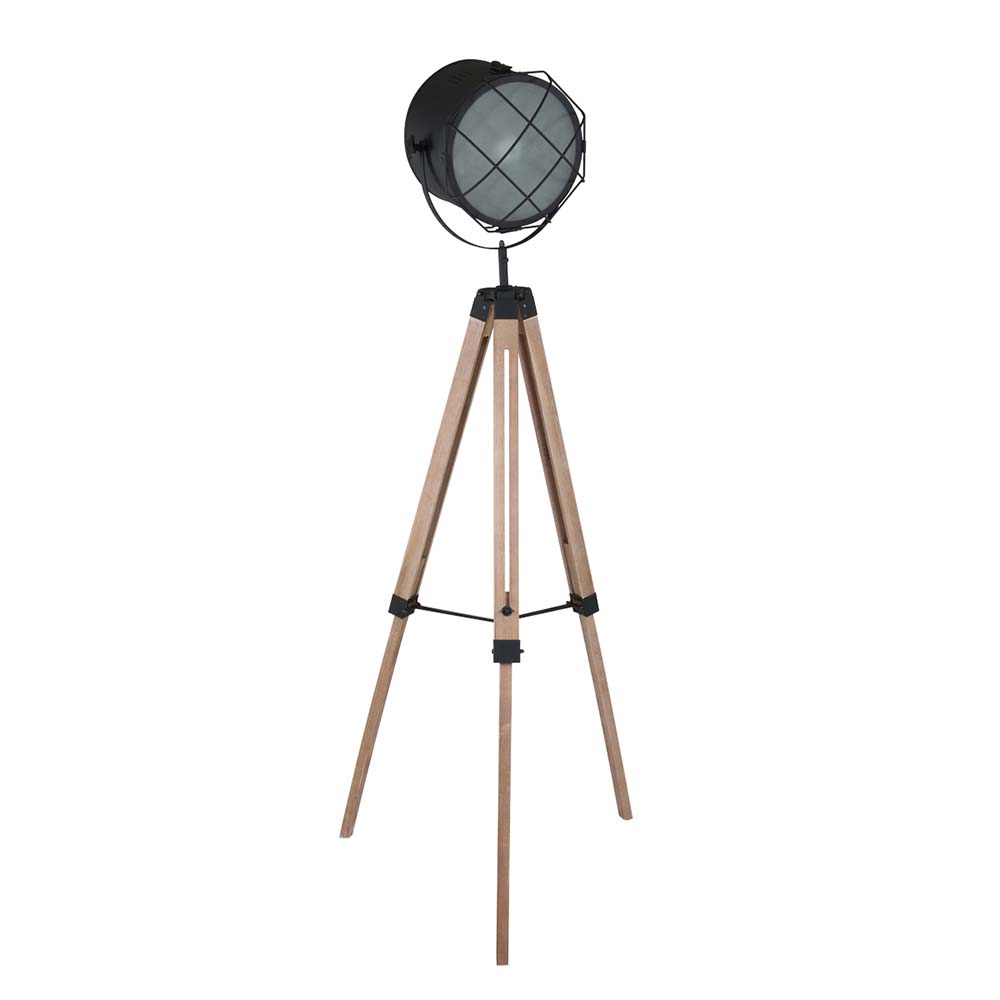 Stehleuchte Stativleuchte Stehlampe Standleuchte, Holz braun, 3 Beine, H  110cm | ETC Shop
