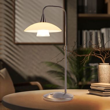 Lampe de table LED argent blanc, intensité lumineuse variable, H 45 cm