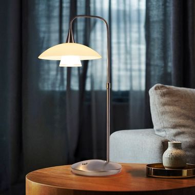 LED Tischleuchte silber weiß, dimmbar, H 45 cm