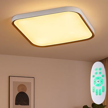 Plafonnier LED, métal, blanc, télécommande, dimmable, CCT
