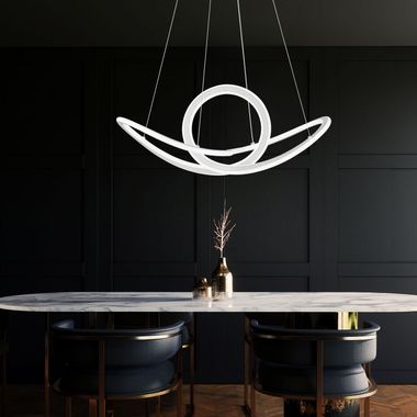 LED Pendelleuchte weiß, dimmbar, Fernbedienung, CCT, H 150 cm