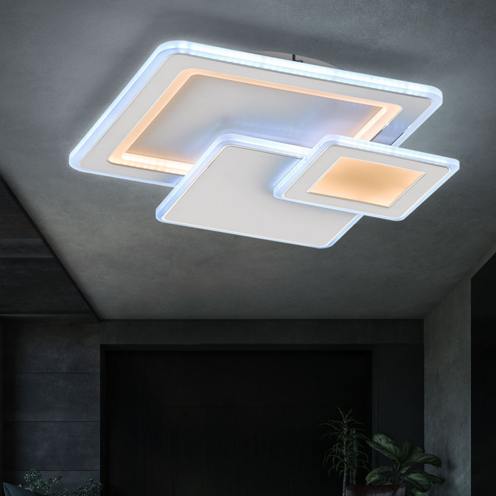 OTREN Plafonnier LED Dimmable, 36W Carré Luminaire Plafond avec