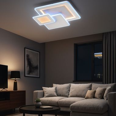 Plafoniera LED, telecomando, dimmerabile, L 48 cm, MOLA