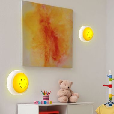 [Paket] LED Wandlampe, Nachtlicht, Smiley, H 6,5 cm