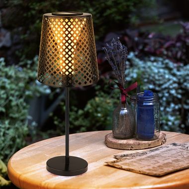 Lampa solarna LED, z otworem, czarna, wys. 50 cm