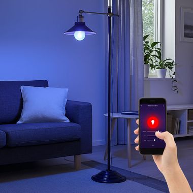 Lampadaire Smart, laiton ancien, noir, RGB LED, rétro, H155cm