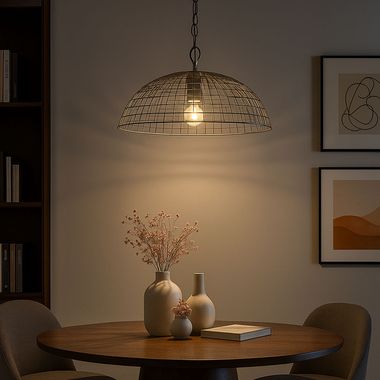 Suspension, aspect grillagé, métal, industriel, H 85cm