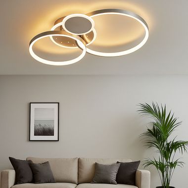 Lampa sufitowa LED, srebrna, 3-stopniowy ściemniacz, L 54 cm