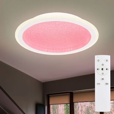 Plafonnier LED, dimmable, télécommande, changeur de couleurs RVB, D 40 cm