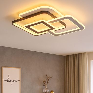 LED Deckenleuchte, Crystal-Sand Effekt, Metall weiß, L 50 cm