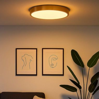 Plafoniera LED, ottone, P 25 cm