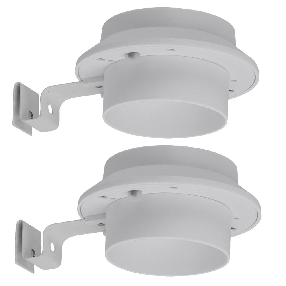 Dachrinnenleuchte weiß Wandlampe Klemme Außenleuchte Zaunlampe weiß,  Feststellschraube, LED warmweiß, LxBxH 16,5x11,6x6 cm, 2er Set | ETC Shop