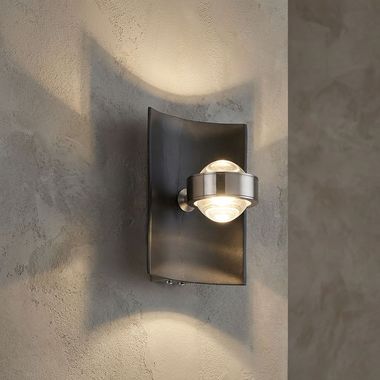 RGB LED wandlamp, touchdimmer, CCT, zwart, H 21 cm