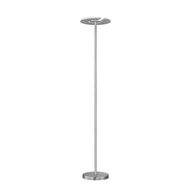 Lampadaire LED, métal, nickel chrome, CCT dimmable, H 180 cm