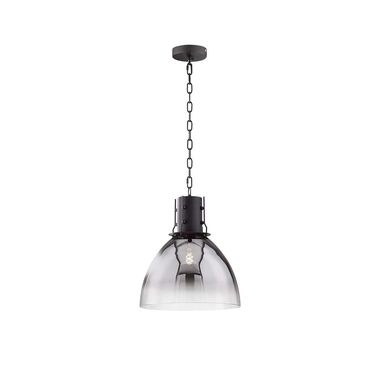 Hanging lamp, black, smoked glass H 155 cm