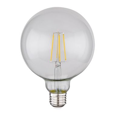 Ampoule LED 7 watts, verre, transparent, couleur argent, DxH 12,5x17,5 cm