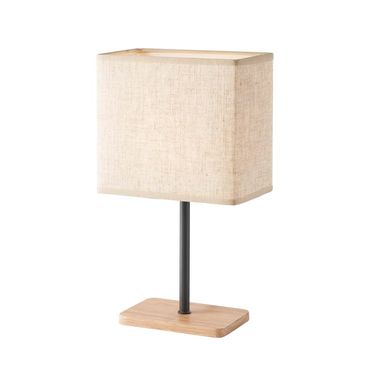 Table lamp, metal, wood, natural, H 30 cm