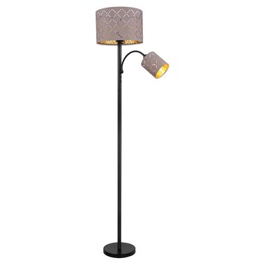 Lampada da terra a LED, tessuto metallico, grigio nero, H 162 cm