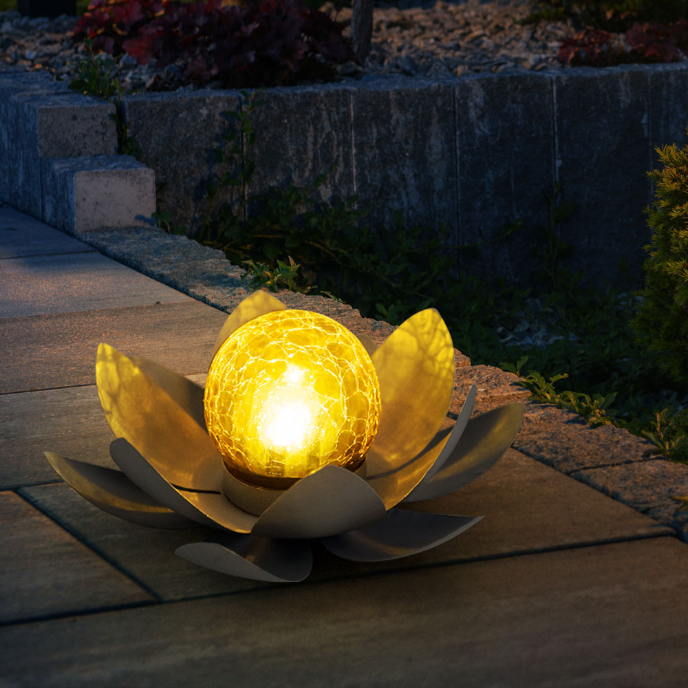 Solar Licht Outdoor Garten, Wasserdichte Solar Lotusblüten Lampe  Dekoratives, Traumhafte Lichteffekt