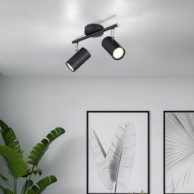 Deckenleuchte, Metall, Schwarz, L 25 cm