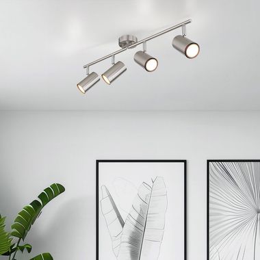 Deckenleuchte, Metall, Chrom, L 60 cm