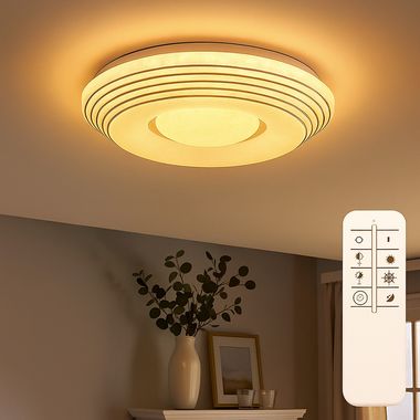 LED ceiling light, crystals, star effect, dimmable, D 39 cm