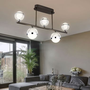 Plafonnier LED, métal, dimmable, télécommande, L 60 cm