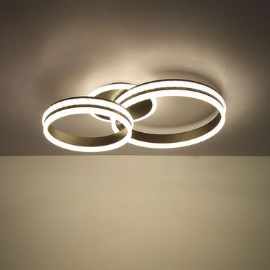 Plafoniera LED, metallo, cristalli, telecomando, L 65 cm