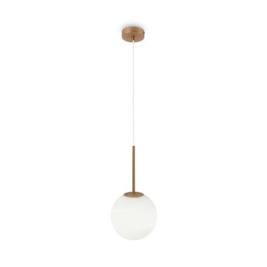 Pendant lamp, metal glass, gold, D 20 cm