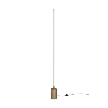 Lampa podłogowa LED, metal mosiądz, wys. 145 cm