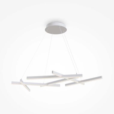 LED Pendelleuchte, Aluminium weiß, B 66 cm