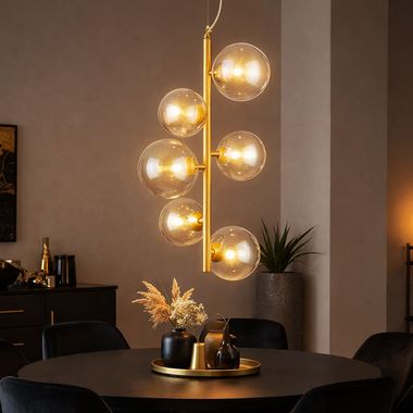 suspension, métal. Or, H 170 cm