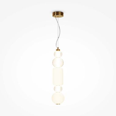 Lampa wisząca LED, złoty metal, szkło wys. 219,5 cm