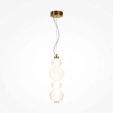 Lampada a sospensione LED, oro, vetro, altezza regolabile, H 169 cm